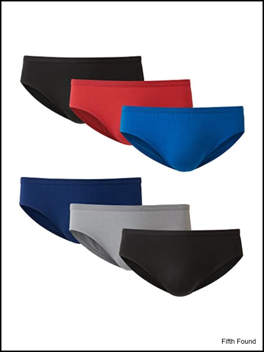 Men's Bikini Underwear 6-Pack Cotton Blend Briefs Moisture Wicking Low Rise